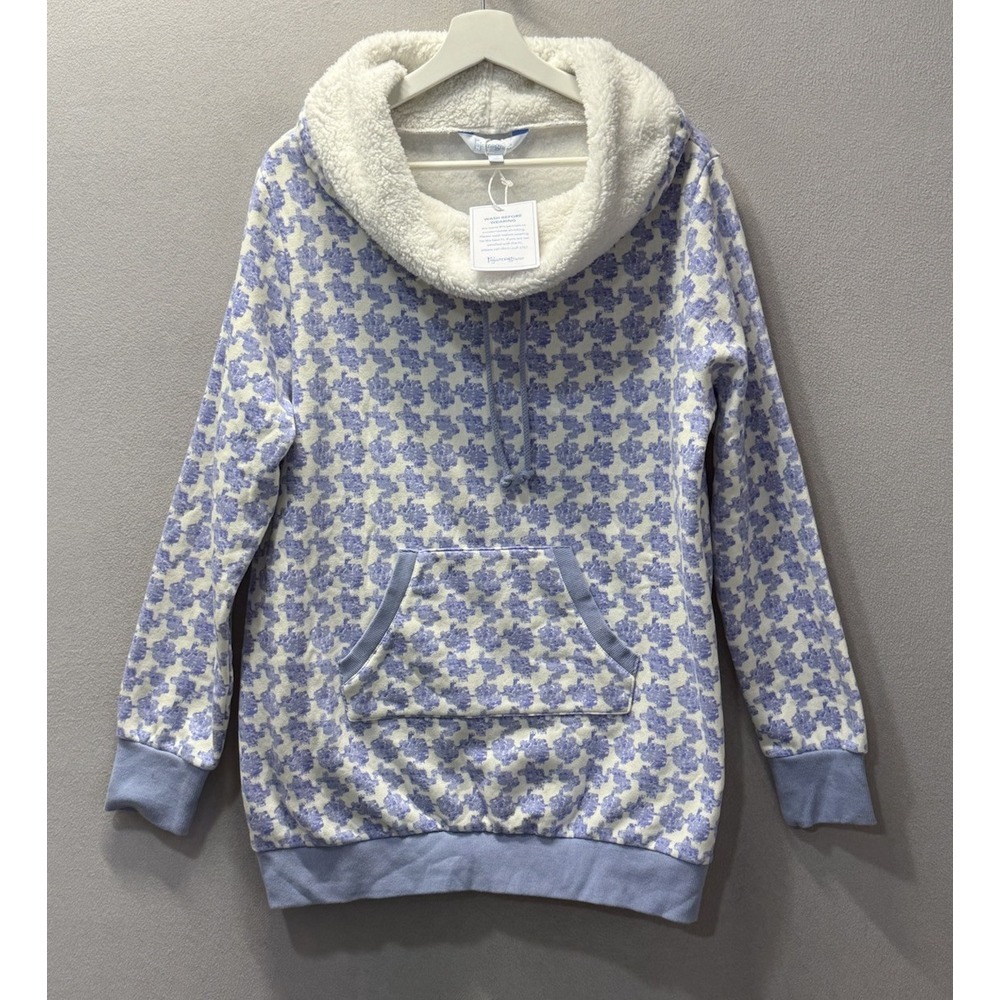 Pajamagram Women's Sz Large Snow Day Shearling Rollneck Pajama Top Hoodie NWT